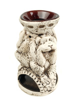 Восточная керамическая аромалампа Три обезьяны высота 17см Восточная керамическая аромалампа Три обезьяны высота 17см