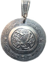 Славянская подвеска из мельхиора "Лев-зверь"