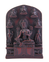 Сувенир из керамики барельеф Зеленая Тара в окружении высота 11см Сувенир из керамики барельеф Зеленая Тара в окружении высота 11см