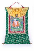 Рисованная Тханка Хэшан (Наставник) мастера Ургьена Тендзина 70х100см Рисованная Тханка Хэшан (Наставник) мастера Ургьена Тендзина 70х100см