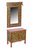 Восточная прихожая с зеркалом в тибетском стиле Восточная прихожая с зеркалом в тибетском стиле