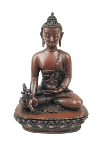 Бронзовая статуя Будда Медицины с гравировкой 20,5см мастерская Раджипа Шакья