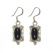 Тибетские серьги с чёрным агатом
