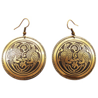 Славянские серьги из латуни "Симарглы 2"