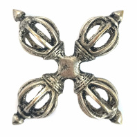 Ваджр девятиконечный Двойной Вишва-ваджр (белый) длиной 7,5см Ваджр девятиконечный Двойной Вишва-ваджр (белый) длиной 7,5см