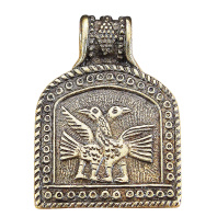 Славянская подвеска из латуни "Владимирские гуси-лебеди"