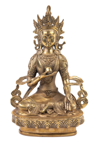 Бронзовая статуя Бодхисаттва Кшитигарбха 22см