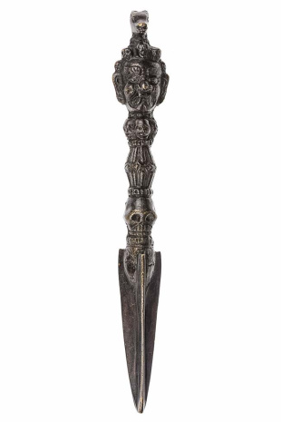 Ритуальный нож Пурба длиной 23,5см бронза черного оттенка