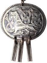 Славянская подвеска из мельхиора "Царь зверей"