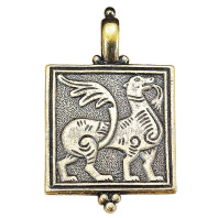 Славянская подвеска из латуни "Киевская птица 2"