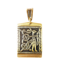 Славянская подвеска из латуни "Журавль"