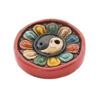 Подставка для благовоний из цветной керамики Инь - Ян диаметр 8см