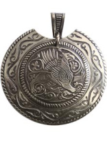 Славянский колт из мельхиора "Суздальский грифон"