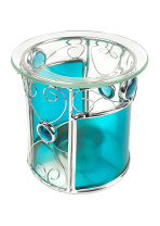 Восточная металлическая аромалампа Синяя высота 9,5см Восточная металлическая аромалампа Синяя высота 9,5см