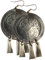 Славянские серьги из мельхиора "Суздальский грифон"
