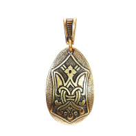 Славянская подвеска из латуни "Знак Рюриковичей"