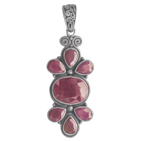 Тибетская подвеска гранатовая с 7-ю камнями высота 5см