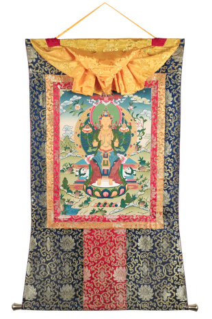 Рисованная Тханка Будда Майтрея 93х128см