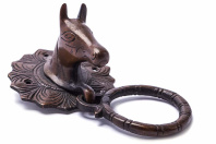 Восточная дверная ручка Голова лошади с кольцом