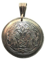 Славянская подвеска из мельхиора "Суздальские ястребы"