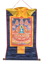 Печатная Тханка "Древо прибежища школы Ньингма" (традиции Намчо) 57х86см