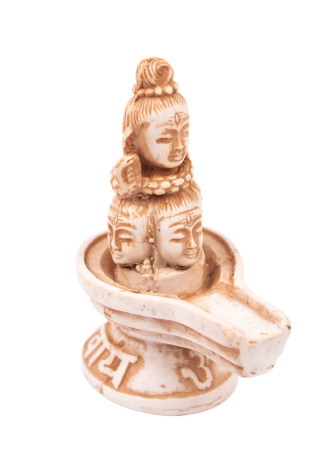 Сувенир из керамики Шивалингам с лицами 11,5см