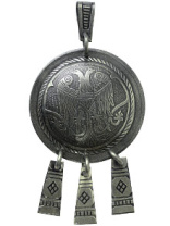 Славянская подвеска из мельхиора "Двуглавая птица"