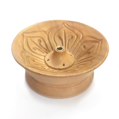 Подставка для благовоний из светлого дерева Лотос диаметр 5,5см высота 2см