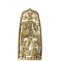 Славянская подвеска из латуни "Крылатая богиня на пауках"