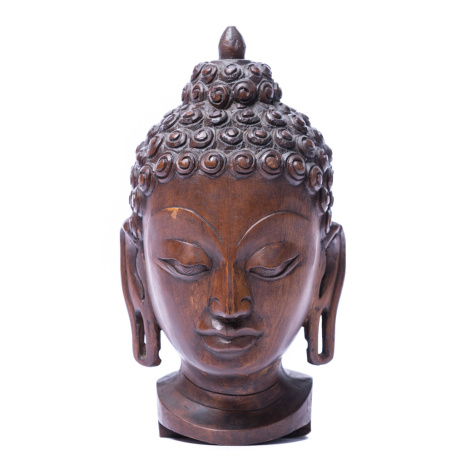 Деревянная статуя Голова Будды высота 21см