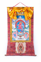 Рисованная Тханка Ваджраварахи 5-ти семейств 82х120см Рисованная Тханка Ваджраварахи 5-ти семейств 82х120см