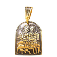 Славянская подвеска из латуни "Борис и Глеб"