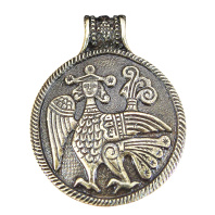 Славянская подвеска из латуни "Алконост"