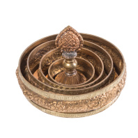 Мандала медная из 4 колец с латуной отделкой и высококачественной чеканкой диаметр 15см, вес 720гр