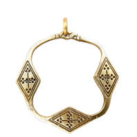 Славянская подвеска из латуни "Новгородское височное кольцо"