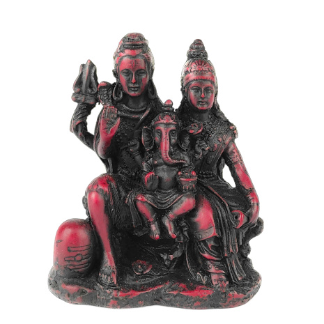 Сувенир из керамики Шива, Парвати и Ганеш 9,5см