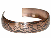 Славянский медный браслет "Кельтские волки"