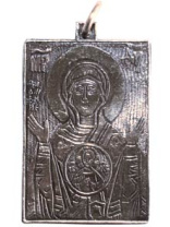 Славянская подвеска из мельхиора "Знамение Богоматери"