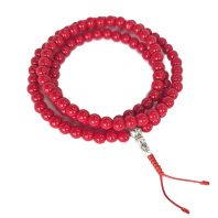 Буддийские четки 108 бусин из камня Коралл 8мм на прочной нити