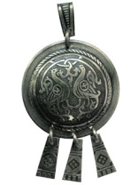 Славянская подвеска из мельхиора "Суздальские голуби"