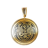 Славянская подвеска из латуни "Симарглы"